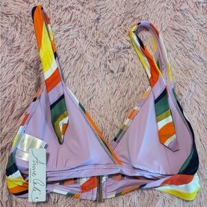 Anne Cole Colorful Striped Bikini Top